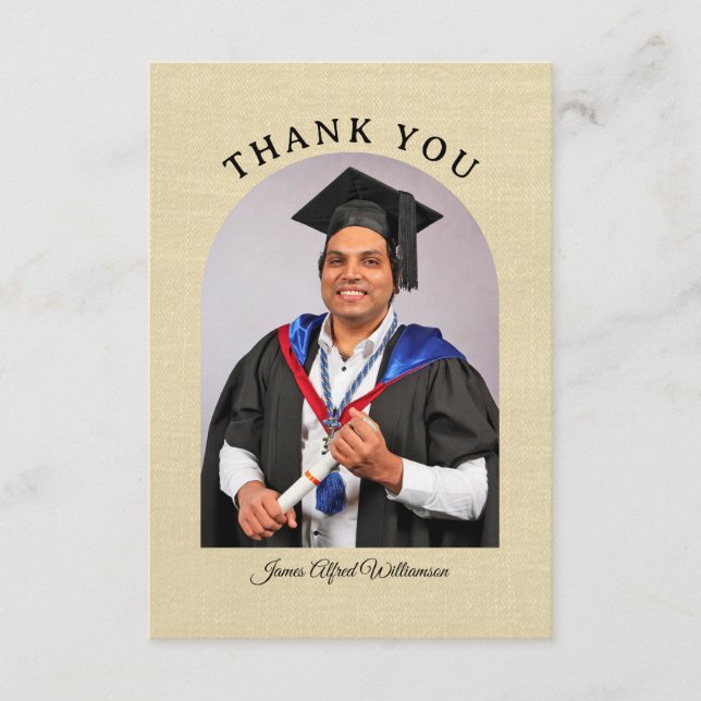 Carte de remerciement d'arche de remise de diplôme (Devant)