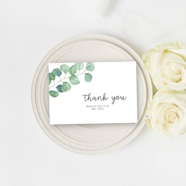 Carte de remerciement de Baby Shower au eucalyptus (Créateur téléchargé)