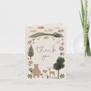 Carte de remerciement de Baby Shower Boho Woodland