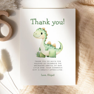 Carte de remerciement de Baby Shower Cute Green Di