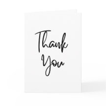 Carte de remerciement de calligraphie noire minima