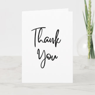 Carte de remerciement de calligraphie noire minima