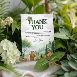 Carte de remerciement de camping Woodland Happy Ca
