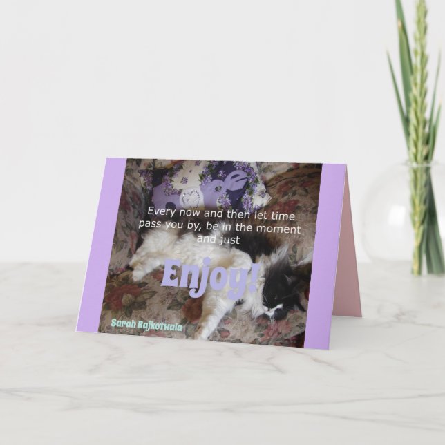 Carte de remerciement de chat en smoking violet Pr (Devant)