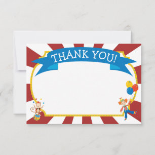 Carte de remerciement de cirque Invitation à une f