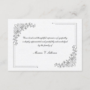 Carte de remerciement de condoléances florale déli