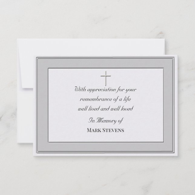 Carte de remerciement de condoléances simple (Devant)