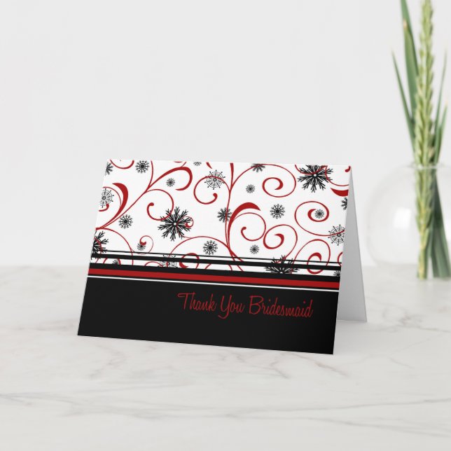 Carte de remerciement de demoiselle d'honneur de m (Devant)