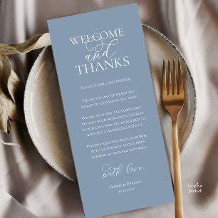 Carte de remerciement de dîner de mariage Bienvenu