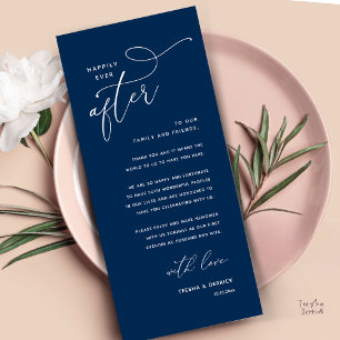 Carte de remerciement de dîner de mariage Heureux 