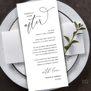 Carte de remerciement de dîner de mariage Heureux