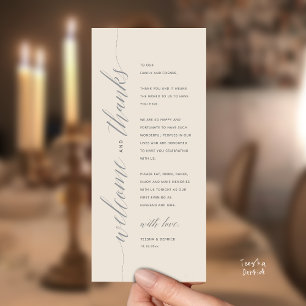 Carte de remerciement de dîner de mariage moderne