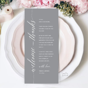 Carte de remerciement de dîner de mariage moderne 