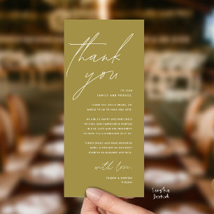 Carte de remerciement de dîner de réception de mar