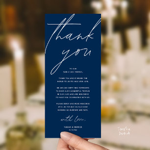Carte de remerciement de dîner de réception de mar