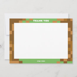 Carte de remerciement de fête de gamer pixelisé ma