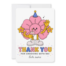 Carte de remerciement de fête Fleur Power, Anniver