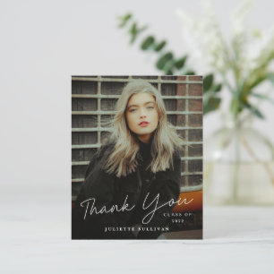 Carte de remerciement de fin d'études avec photo d