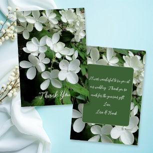 Carte de remerciement de fleurs de mariage blanche