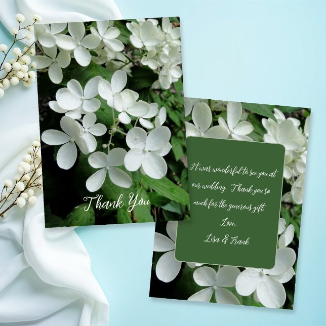 Carte de remerciement de fleurs de mariage blanche (Créateur téléchargé)