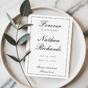 Carte de remerciement de funérailles Forever in Ou