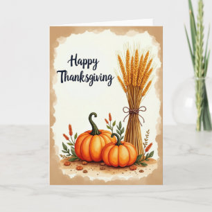 Carte de remerciement de grain de Thanksgiving