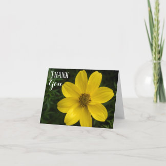 Carte de remerciement de la fleur jaune (vide à l'