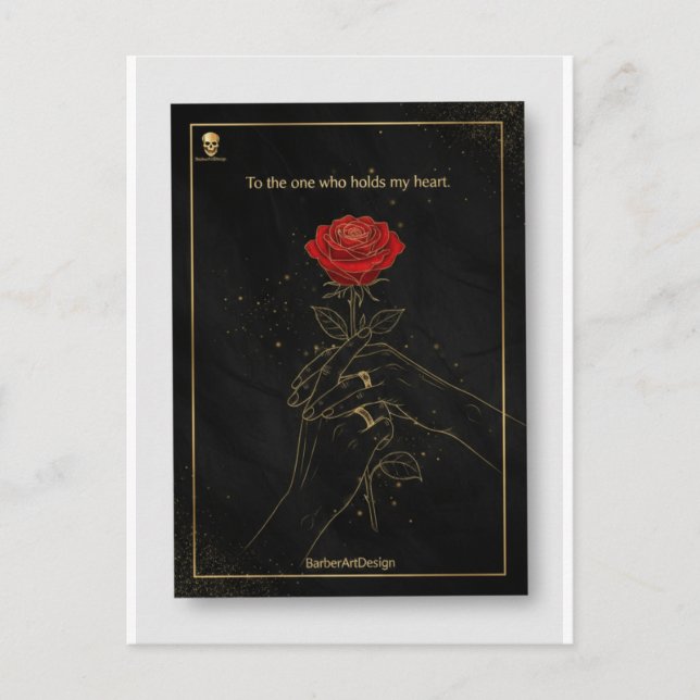 Carte de remerciement de la Saint-Valentin en or e (Devant)