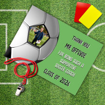 Carte de remerciement de l'entraîneur de football