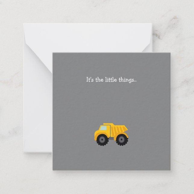 Carte de remerciement de Little Dump Truck Note (Devant)