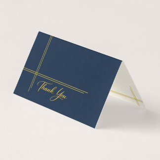 Carte de remerciement de luxe classique Navy et Or