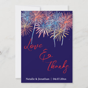 Carte de remerciement de mariage 4 juillet avec no