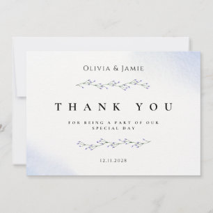 Carte de remerciement de mariage à l'aquarelle flo