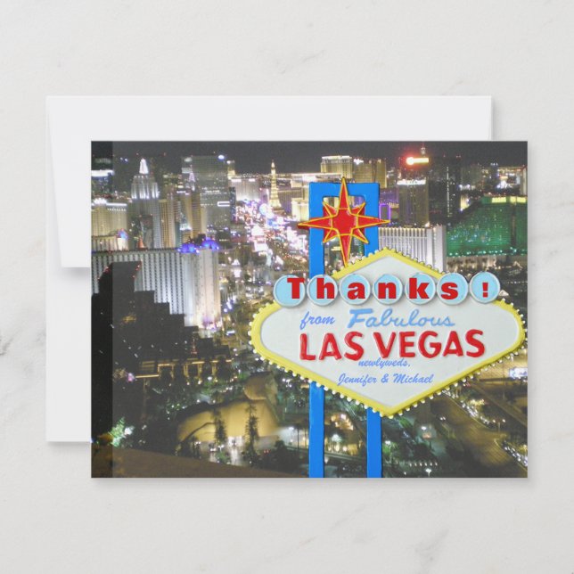 Carte de remerciement de mariage à Las Vegas (Devant)