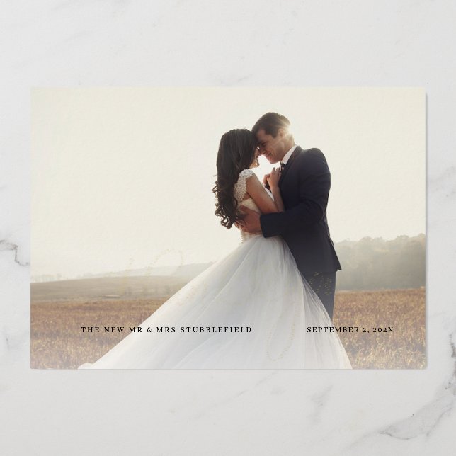 Carte de remerciement de mariage à l'écriture avec (Recto)