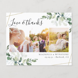 Carte de remerciement de mariage au eucalyptus pho