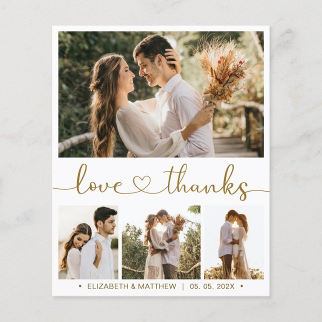 Carte de remerciement de mariage avec photo et tex (Devant)