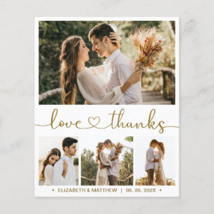 Carte de remerciement de mariage avec photo et tex