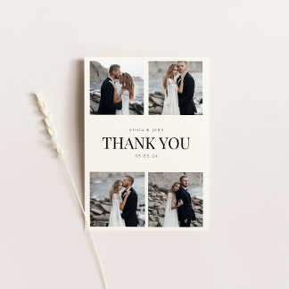 Carte de Remerciement de Mariage avec Photos