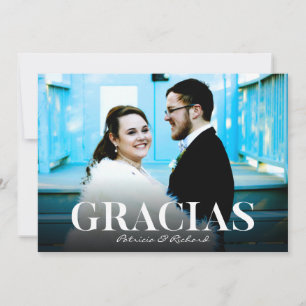 Carte de remerciement de mariage avec police moder