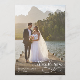 Carte de remerciement de mariage avec superpositio