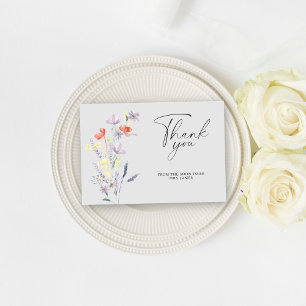Carte de remerciement de mariage bohème floral