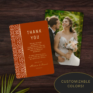 Carte de remerciement de mariage Bohème Jungle Pla