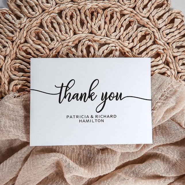 Carte de remerciement de mariage - Calligraphie Ch (Créateur téléchargé)