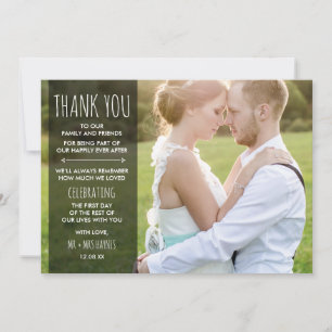 Carte de remerciement de mariage - Carte plate