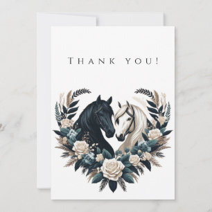 Carte de Remerciement de Mariage - Cheval en Amour