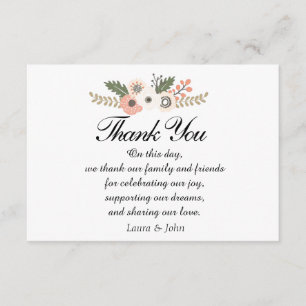 Carte de remerciement de mariage Classique Chic