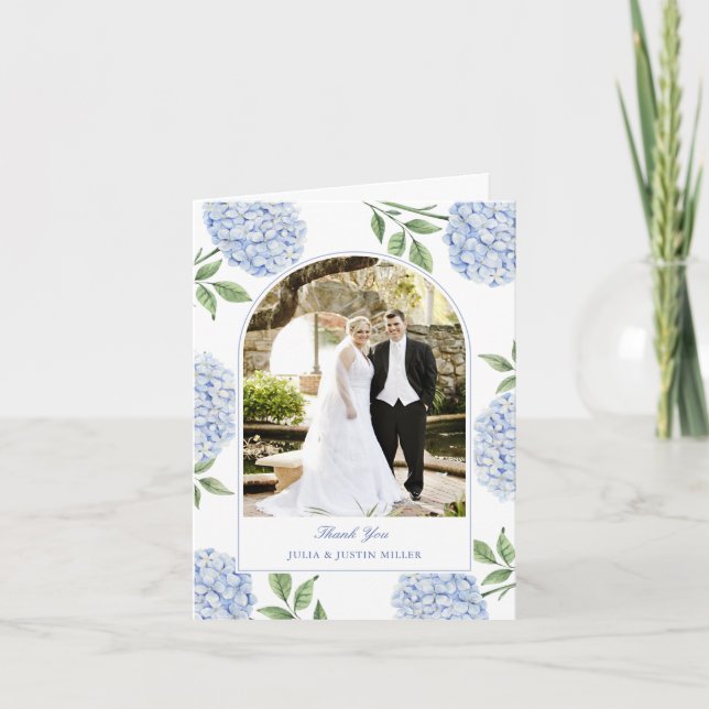 Carte de remerciement de mariage classique Hydrang (Devant)