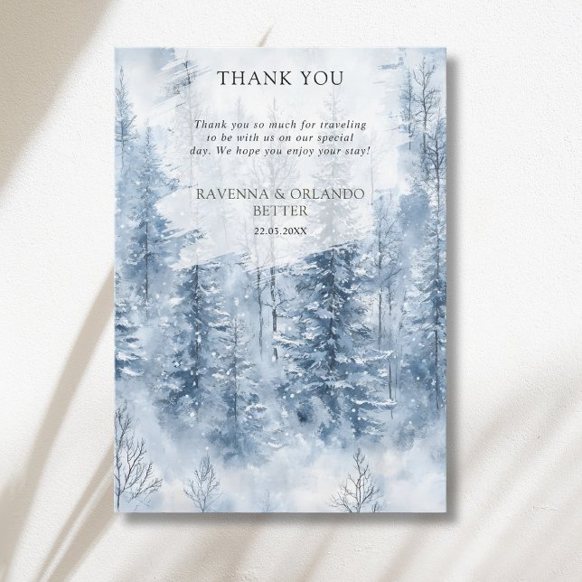 Carte de remerciement de mariage de forêt d'arbres (Créateur téléchargé)