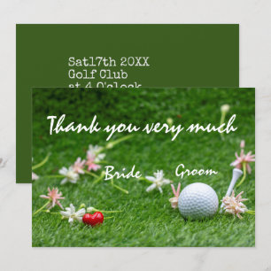 Carte de remerciement de mariage de golf